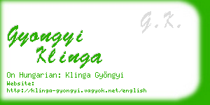 gyongyi klinga business card